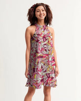 Perl Halter Flare Dress